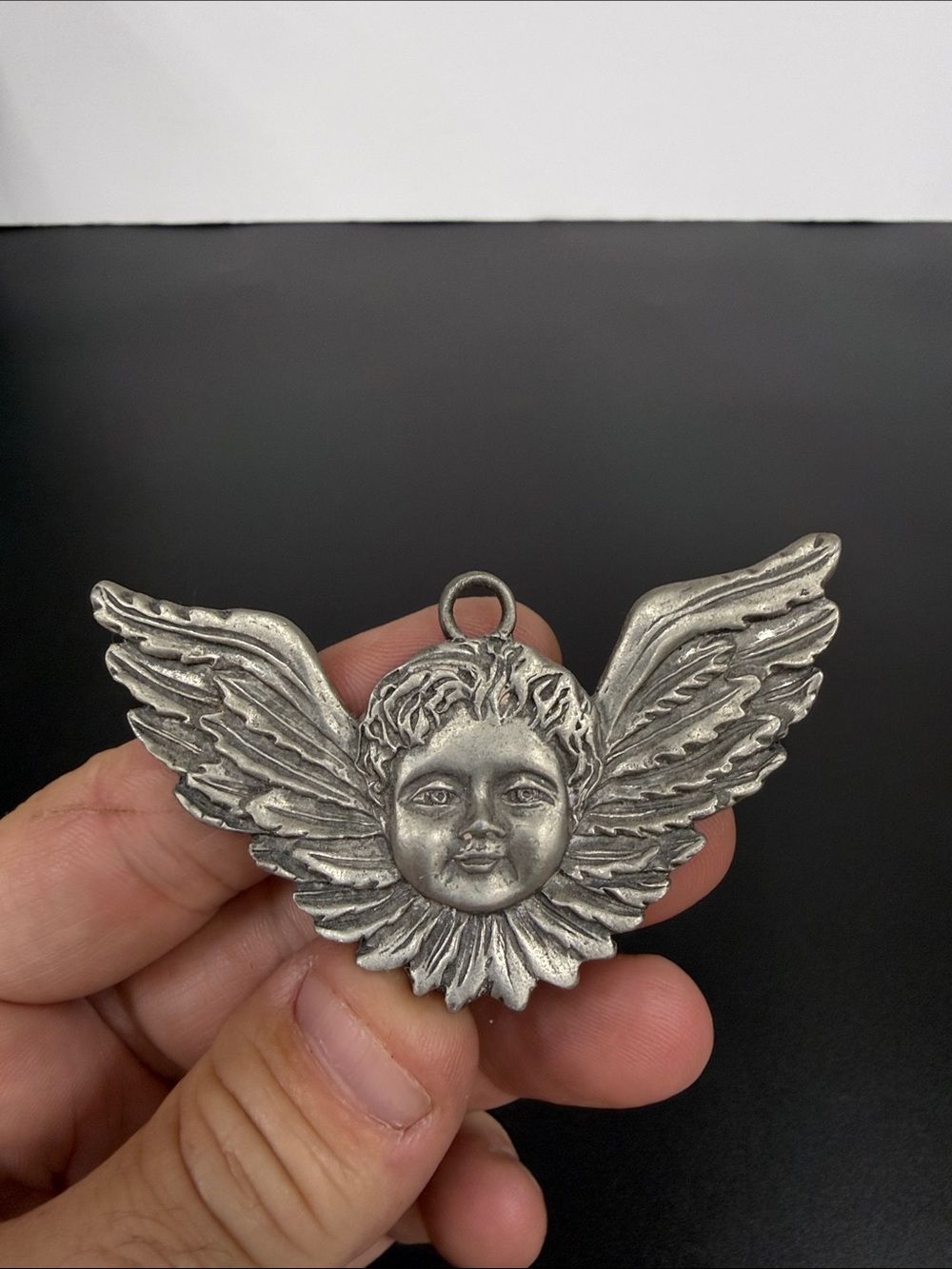 Vintage 1987 Seagull Pewter Canada Angel Christmas Ornament
